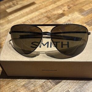 SMITH Men's Aviator Gunmetal Sunglasses - Serpico 2.0 Chromapop Lenses